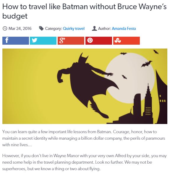 How to travel like Batman without Bruce Wayne’s&nbsp;budget