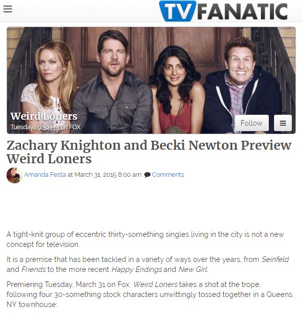 Zachary Knighton and Becki Newton Preview Weird Loners